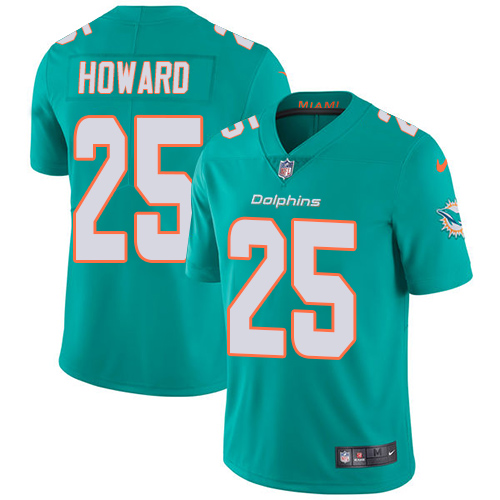 Nike Miami Dolphins 25 Xavien Howard Aqua Green Team Color Men Stitched NFL Vapor Untouchable Limited Jersey